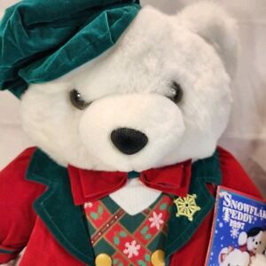 Snowflake Teddy 1997 Teddy Bear 22" Dan Dee Holiday Memories Retro